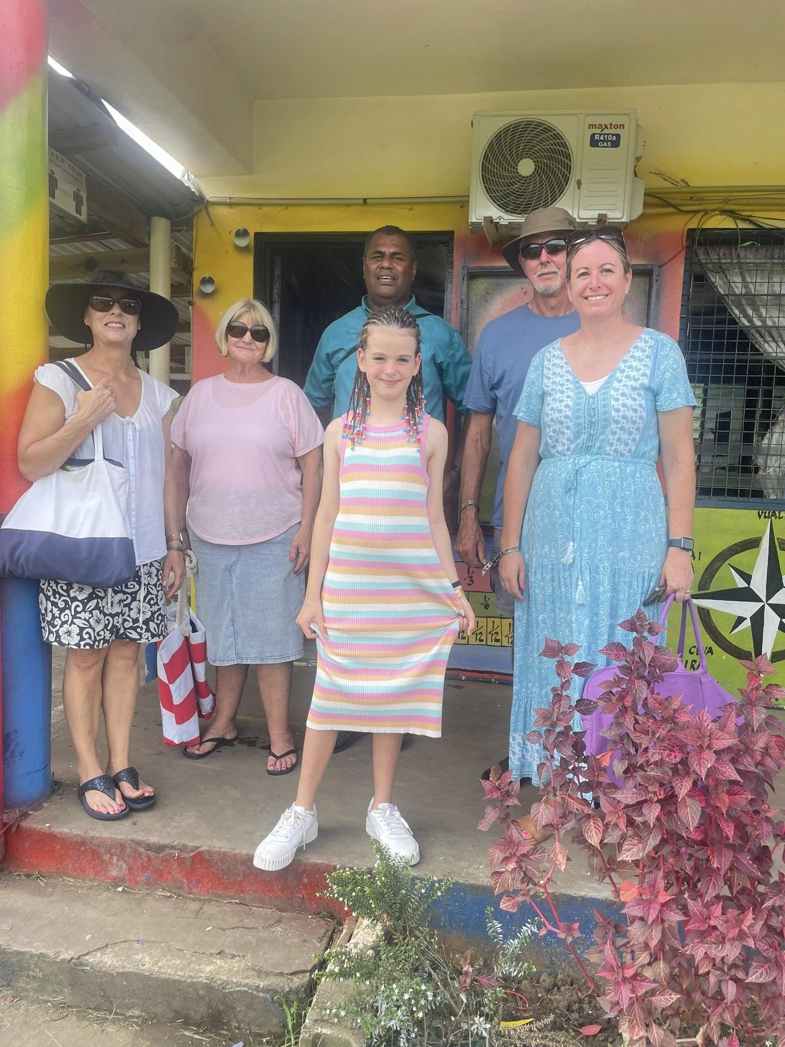 Group photo outside the village school